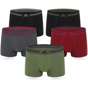 FM London heren Boxer Shorts FM London Men's Super Soft Bamboo Boxer Shorts (5-Pack), Dark Assorted, S