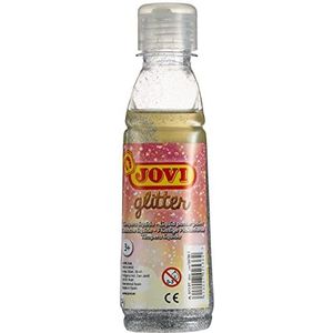 Jovi - Glittertempera, Fles van 250 ml, Zilverkleur, Glitterverf, Op basis van natuurlijke ingrediënten, Gemakkelijk te wassen, Glutenvrij, Ideaal voor schoolgebruik (51737)