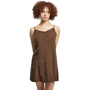 Urban Classics Damesjurk Ladies Vicose Mini Dress Brown S, bruin, S