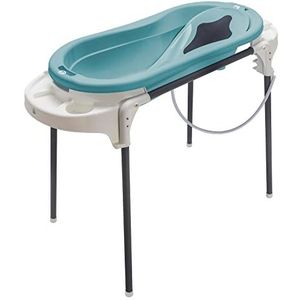 Rotho Babydesign Badset met groot bad en functionele standaard, ideaal voor 2 kinderen, 0-12 maanden, Lagoon Top Xtra bad, 21041 0292 0101