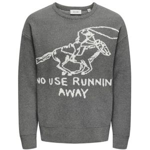 ONSGUNNER RLX LS Jacquard Crew Knit, Ultimate Grey, M