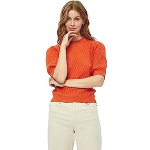 Peppercorn Dames Osiris gebreide trui met halve mouwen, oranje roest, XS, Orange Rust, XS