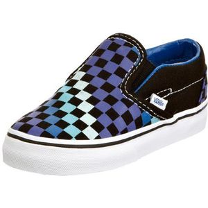 Vans T Classic Slip-on sneakers voor kinderen, uniseks, Zwart Multi Check Black Nautical Blue, 22.5 EU