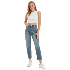 Trendyol Damesjeans met hoge taille, Blauw, 36