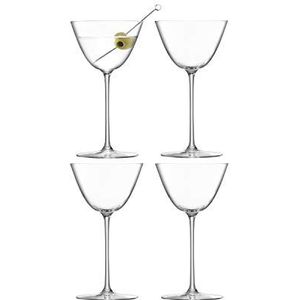 LSA International Borough Martini Glas 195 ml Helder | Set van 4 | Vaatwasmachinebestendig | BG08