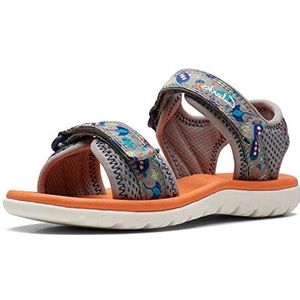 Clarks Surfing Tide K Sandalen voor meisjes, grijs, 34 EU