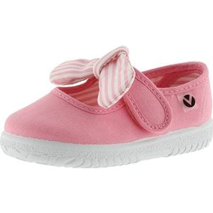 Victoria Ojalá Unisex Canvas Mary Janes & Strap & Striped Bow 105110 for Kids FLAMINGO 18