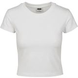 Urban Classics T-shirt met stretch jersey voor dames, cropped T-shirt voor dames, zwart, L Petite