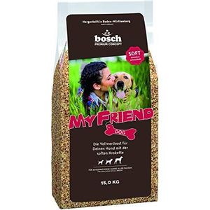 bosch My Friend Soft | Hondenvoer voor volwassen honden van alle rassen | Volwaardige voeding met zachte brokjes | 15 kg
