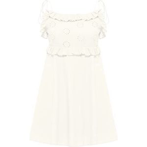 myMo Nolie mini-jurk voor dames met gatenkant, wit, L
