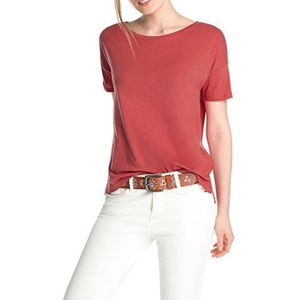 ESPRIT Dames T-shirt oversize, effen, rood (meloenrood 585)., M