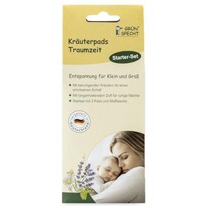 GRÜNSPECHT Kruidenpads ""Traumzeit"" voor een goede nachtrust, rustgevend en ontspannend, starterset met 3 geurpads en stoffen tas voor de pols (1502-V1)