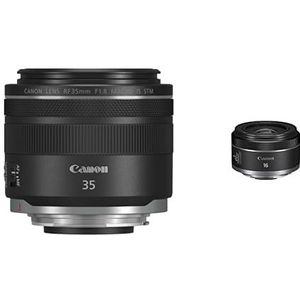Canon RF 35 mm Lens, F1.8 IS STM macro voor EOS R, vaste brandpuntsafstand, filterdraad van 52 mm, beeldstabilisator, autofocus, zwart & Canon RF 16mm F2.8 STM