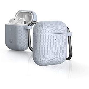 U by UAG [U] DOT Soft Touch Siliconen Case Apple Airpods 2 (2019) / Apple Airpods 1 (2016) [Wireless Charging compatibel (LED zichtbaar), Lightning-aansluiting afdekking, karabijnhaak] Soft Blue