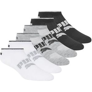 Puma Women's Athletic Low Cut Running Sock with Arch Support 6-Pack, White/Grey/Black, 9-11