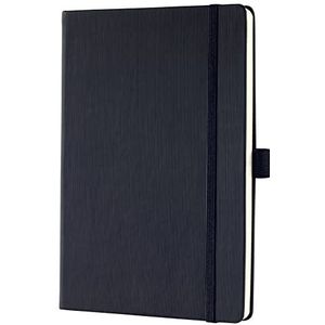 SIGEL CO121 Premium notitieboek geruit, A5, hardcover, zwart, van duurzaam papier - Conceptum - met paginanummers, inhoudsopgave, pennenlus, vouwtas