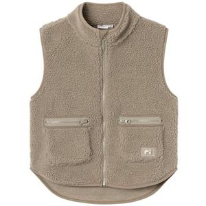 NAME IT Jongens Nkmnoderne Teddy Waistcoat Vest, Weathered Teak, 146-152