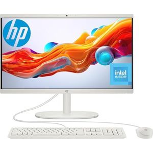 HP All-in-One 22-dg0038ns computer 54,6 cm (21,5 inch), Intel N100, 8 GB RAM, 256 GB SSD, Intel UHD Graphics, FreeDos, wit, Spaans QWERTY-toetsenbord