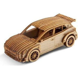 Skoda 6U0087558D puzzel miniatuur 3D-houten puzzel Fabia RS Rally2, schaal 1:43, bruin