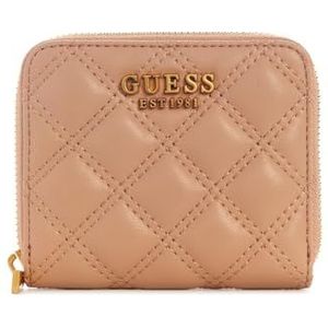 GUESS Giully kleine portemonnee met ritssluiting voor dames, beige, één maat