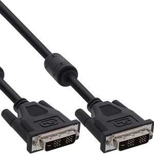 InLine 17767 DVI-D kabel, digitale 18+1 stekker/stekker, enkele links, 2 ferrieten, 10 m