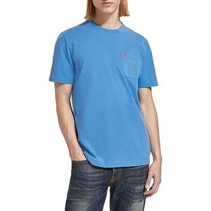 Scotch & Soda Heren Regular Fit Chest Pocket Jersey Organic Cotton T-shirt, Rhythm Blue 6186, M