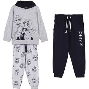 CERDÁ LIFE'S LITTLE MOMENTS Frozen II 3-delige set met sweatshirt en twee broeken, officieel gelicentieerd product Disney, grijs, voor meisjes, Gris, 6-7 Jaren