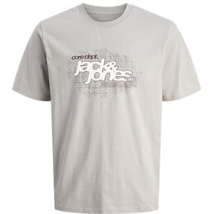 JACK & JONES Jcogrid Branding Tee Ss Crew Neck, Paloma, L