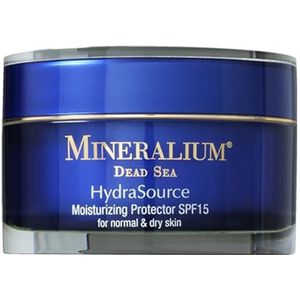 Mineralium - Hydraterende Beschermende Crème SPF15 voor Normale tot Droge Huid - Mineralen van de Dode Zee, Aloë Vera en Vitamine E - Hydratatie en UV-bescherming - Zonder Sulfaten of Parabenen - 50ml