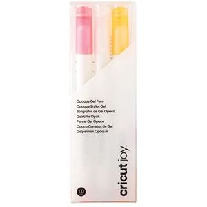Cricut 2009380 Opaque Gel Pen Set Wit, Roze Oranje Middenpunt 1,0 mm 3 Pack voor een Joy-applicatie, 3 stuks,Veelzijdig te gebruiken