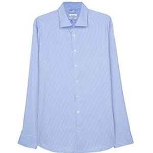 Seidensticker Slim twill hemd voor heren met lange mouwen, blauw (11), 36