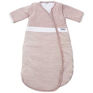 Gesslein 770212 Bubou babyslaapzak met afneembare mouwen: temperatuurregulerende slaapzak voor pasgeborenen, baby grootte 50/60 cm, gestreept en roze stippen 250 g