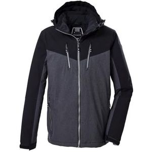 killtec heren Ski-jack/functioneel jack met capuchon en sneeuwvanger KSW 441 MN SKI JCKT, anthrazit melange, M, 43159-000