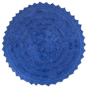 DII Ultra Soft Spa Cotton Crochet Round Bath Mat of Rug Place in Front van de douche, Vanity, Bath Tub, Sink and Toilet Rond Round blueberry