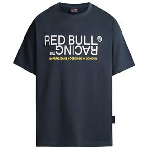 Red Bull Racing X Pepe Jeans Heren RBR Graphic Reflect TEE T-shirt, blauw (Dulwich Blue), XS, Blauw (Dulwich Blue), XS