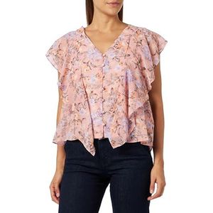 usha Dames blouseshirt, roze meerkleurig, L