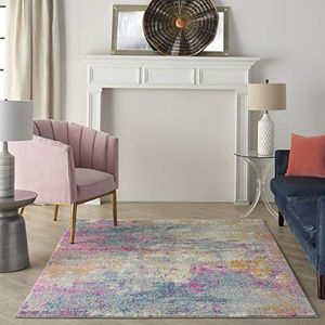 Nourison Passion Contemporary Abstract Ivoor/Multi 4' x 6' Vloerkleed 3'9" x 5'9"