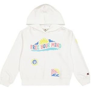 Champion Legacy Graphic Hoodie Sweatshirt met capuchon voor meisjes, Wit (Ww001), 7-8 jaar
