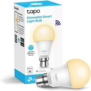 TP-Link Tapo Smart Bulb, Smart Wi-Fi LED Light, B22, 8.7W, Energy saving, Works with Amazon Alexa and Google Home, Dimmable Soft Warm White, No Hub Required (Tapo L510B) [Energy Class F]