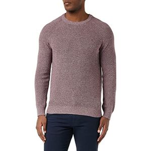 Hackett London Men's Mouline Crew Pullover Sweater, Mulberry/Ecru, 3XL