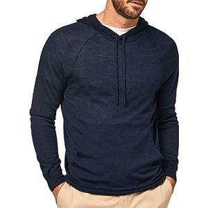 Hackett London Heren Merino Zijde Hoodie Trui, marineblauw, 3XL