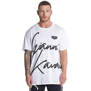 Gianni Kavanagh Witte Refraction Oversized T-shirt, XL heren