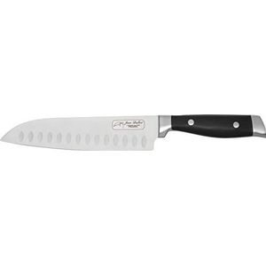 Santoku-mes, massief, appelgreep, zwart