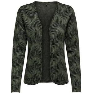 ONLY Onltora Ls Cardigan Cs JRS gebreide jas voor dames, Winter Moss/Aop: wild zebra/zwart, M