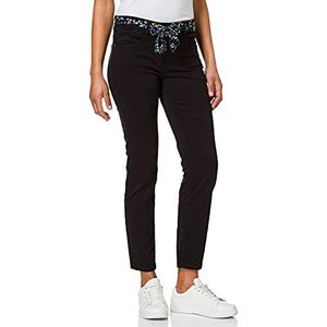 TOM TAILOR Dames Alexa Slim Jeans met ceintuur 1025259, 14482 - Deep Black, 36W / 32L