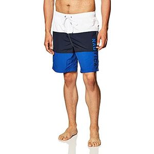 Nautica Mannen Quick Dry Classic Logo Tri-Block Series Zwembad Trunk Zwembroek, Licht kobaltblauw, XL