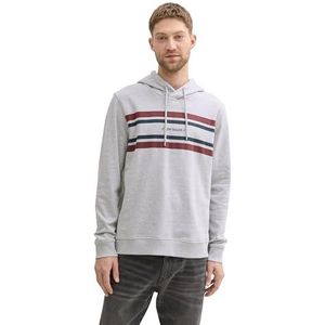 TOM TAILOR Sweatshirt voor heren, 15398 - Light Stone Grey Melange, L