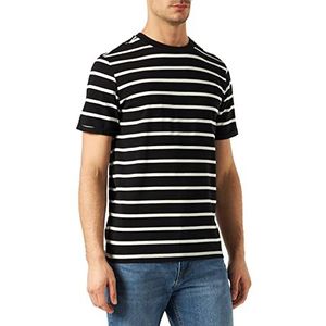 JACK & JONES Jprblalogo Spring Tee Ss Stripe T-shirt voor heren, zwart, L