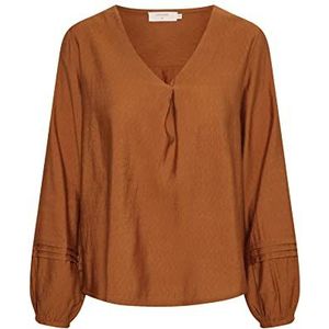 Cream Dames Balloon Sleeves V-hals, leer, bruin, 38