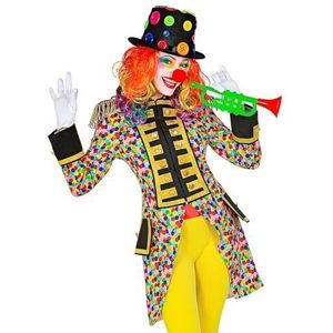 Widmann 50850 50850-confetti Parade-Frack, tuinuniform, stippen, clown, circusdirector, kostuum, carnaval, themafeest, dames, meerkleurig, XXL